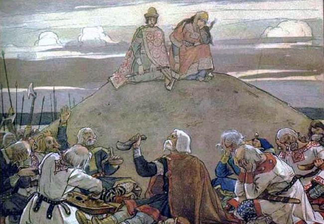 Viktor Vasnetsov Commemorative feast after Oleg, oil painting image
